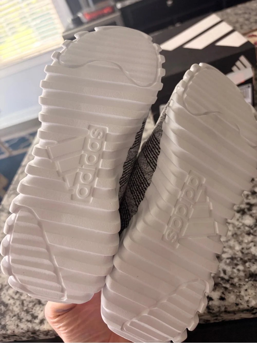 Brand new adidas Kids 2.5 White and Grey Kaptir  FlowK Sneakers